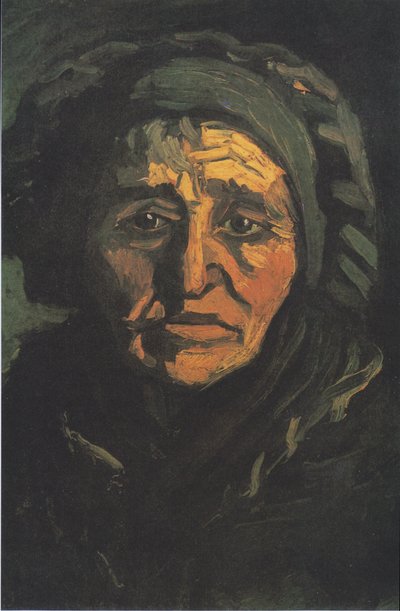 Head of a Peasant Woman with Greenish Bonnet by Vincent van Gogh